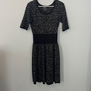 Leopard print sweater dress
